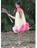 One Shoulder Yellow Pom Pom Tulle Flower Girl Dress